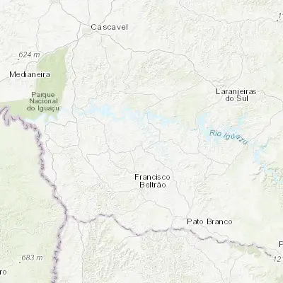 Map showing location of Dois Vizinhos (-25.733610, -53.057220)