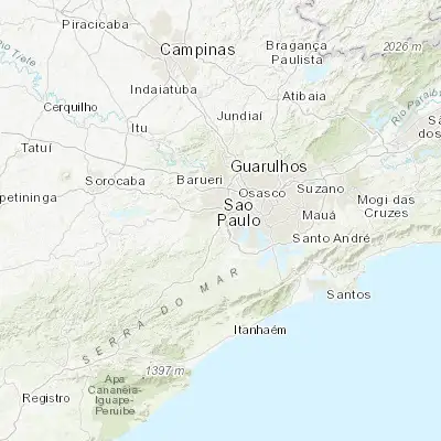 Map showing location of Embu (-23.648890, -46.852220)