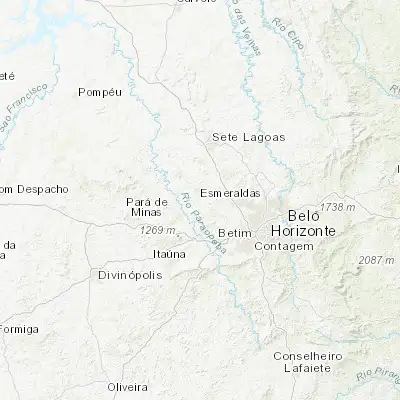 Map showing location of Esmeraldas (-19.762500, -44.313890)