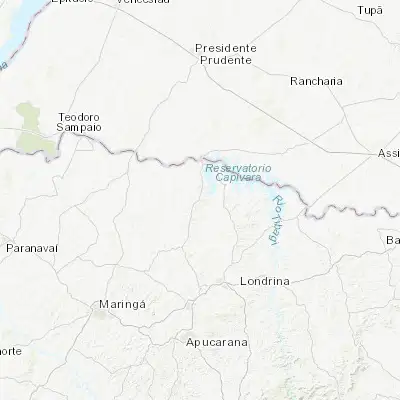 Map showing location of Florestópolis (-22.863330, -51.387220)