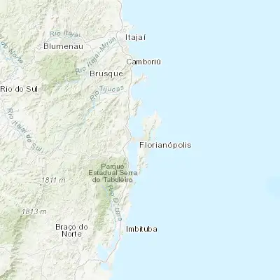 Map showing location of Florianópolis (-27.596670, -48.549170)