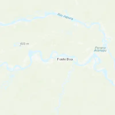 Map showing location of Fonte Boa (-2.513890, -66.091670)