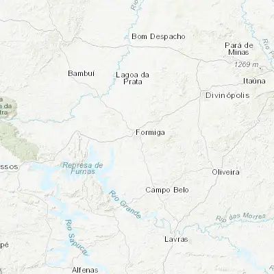 Map showing location of Formiga (-20.464440, -45.426390)