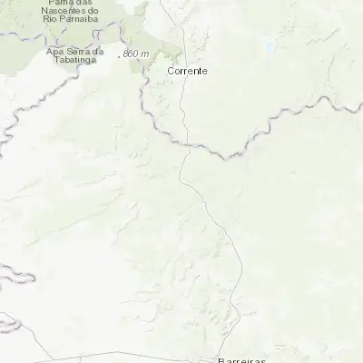 Map showing location of Formosa do Rio Preto (-11.048330, -45.193060)