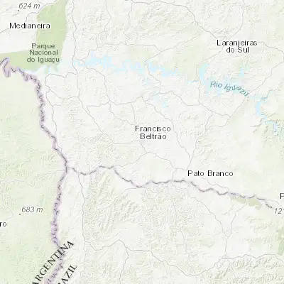 Map showing location of Francisco Beltrão (-26.081110, -53.055000)