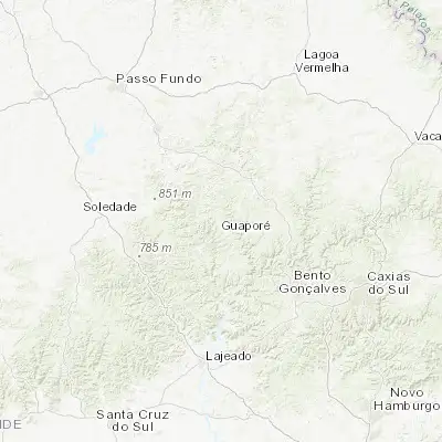 Map showing location of Guaporé (-28.845560, -51.890280)