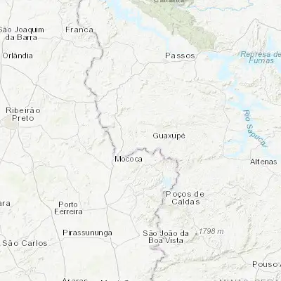 Map showing location of Guaranésia (-21.299170, -46.802500)