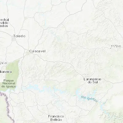 Map showing location of Guaraniaçu (-25.100830, -52.878060)