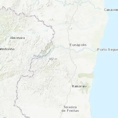 Map showing location of Guaratinga (-16.585640, -39.781890)
