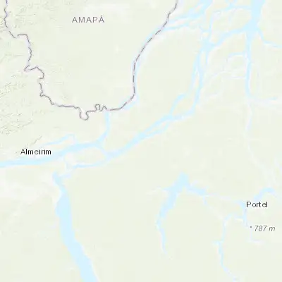 Map showing location of Gurupá (-1.405000, -51.640000)