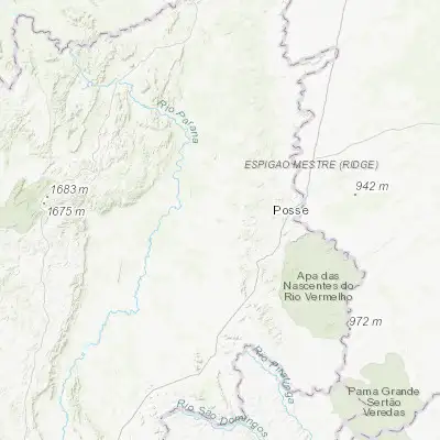 Map showing location of Iaciara (-14.095830, -46.631670)
