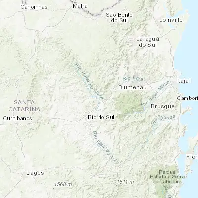 Map showing location of Ibirama (-27.056940, -49.517780)