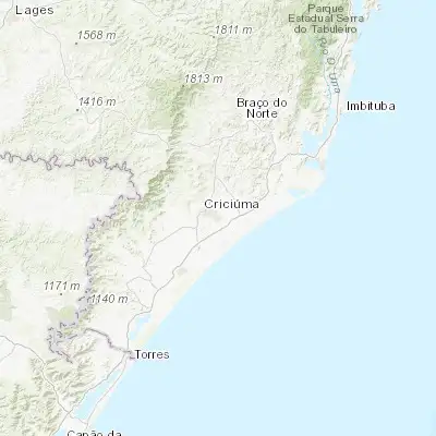 Map showing location of Içara (-28.713330, -49.300000)