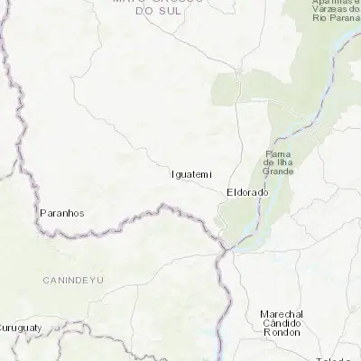 Map showing location of Iguatemi (-23.680280, -54.561110)
