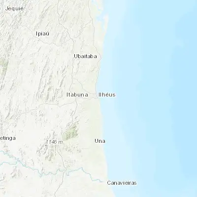 Map showing location of Ilhéus (-14.793640, -39.039490)