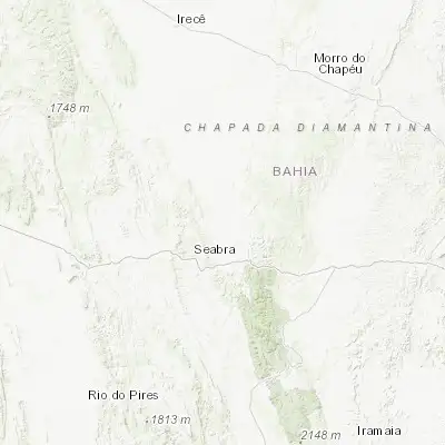 Map showing location of Iraquara (-12.248610, -41.619440)