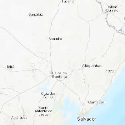 Map showing location of Irará (-12.050000, -38.766670)