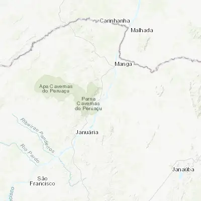 Map showing location of Itacarambi (-15.102220, -44.091940)