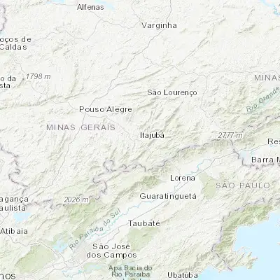 Map showing location of Itajubá (-22.425560, -45.452780)