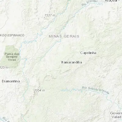Map showing location of Itamarandiba (-17.857220, -42.858890)