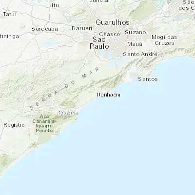 Map showing location of Itanhaém (-24.183060, -46.788890)