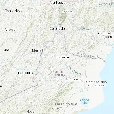Map showing location of Itaperuna (-21.205000, -41.887780)