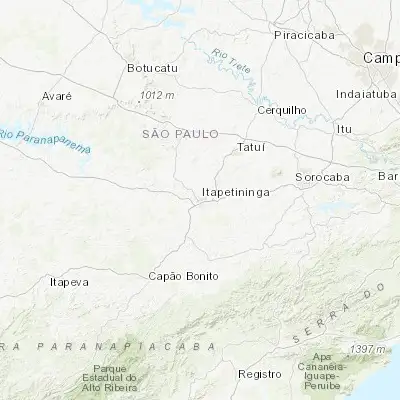 Map showing location of Itapetininga (-23.591670, -48.053060)