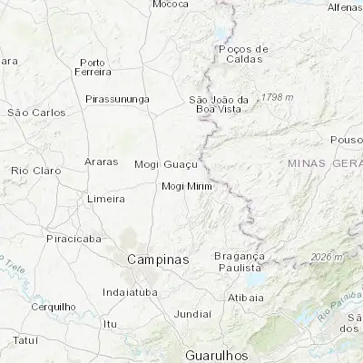 Map showing location of Itapira (-22.436110, -46.821670)