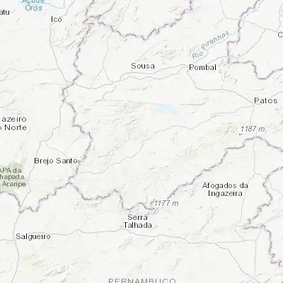 Map showing location of Itaporanga (-7.304440, -38.150280)