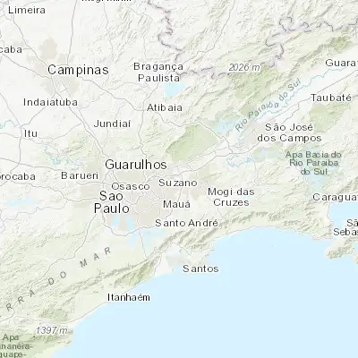 Map showing location of Itaquaquecetuba (-23.486110, -46.348330)