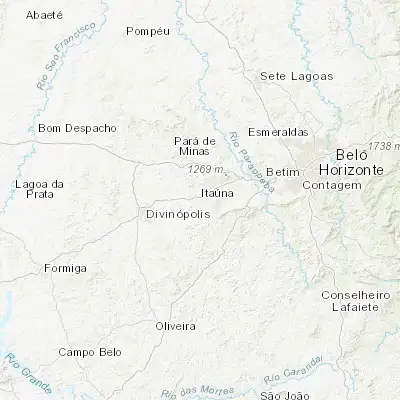 Map showing location of Itaúna (-20.075280, -44.576390)