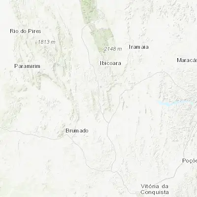 Map showing location of Ituaçu (-13.813330, -41.296670)