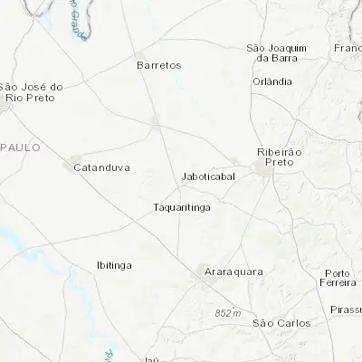 Map showing location of Jaboticabal (-21.254720, -48.322220)