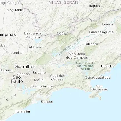 Map showing location of Jacareí (-23.305280, -45.965830)