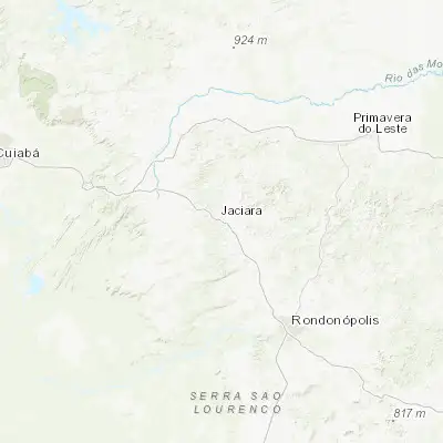 Map showing location of Jaciara (-15.965280, -54.968330)