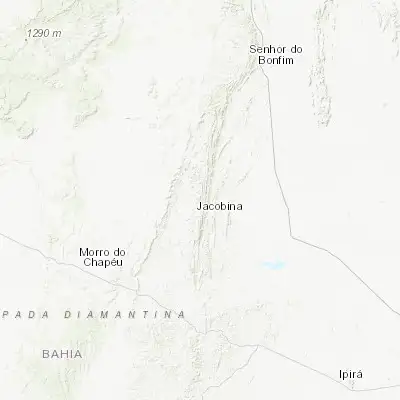 Map showing location of Jacobina (-11.181430, -40.513720)