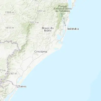 Map showing location of Jaguaruna (-28.621450, -49.025290)