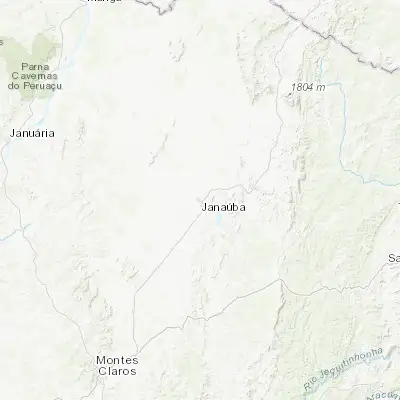 Map showing location of Janaúba (-15.802500, -43.308890)