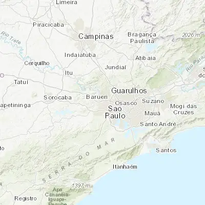 Map showing location of Jandira (-23.527500, -46.902500)