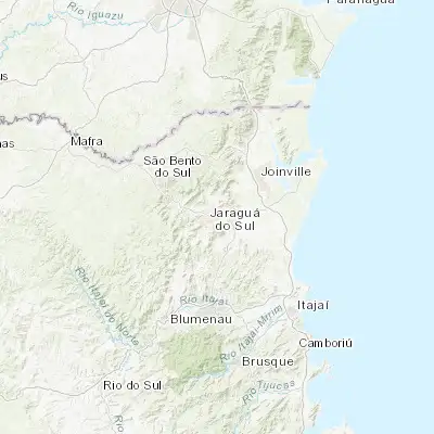 Map showing location of Jaraguá do Sul (-26.486110, -49.066670)