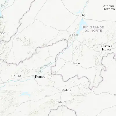 Map showing location of Jardim de Piranhas (-6.378610, -37.351940)