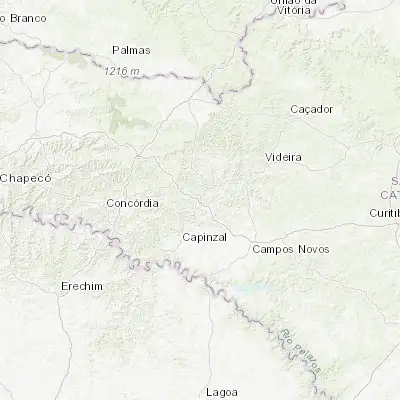 Map showing location of Joaçaba (-27.178060, -51.504720)