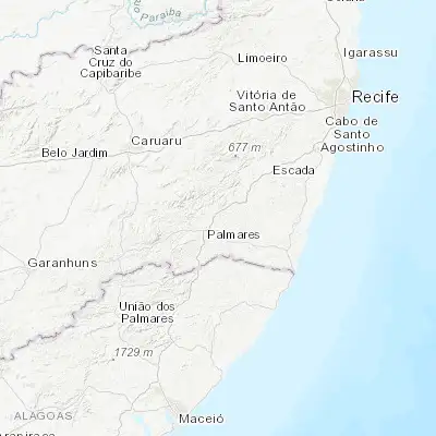 Map showing location of Joaquim Nabuco (-8.624440, -35.533330)