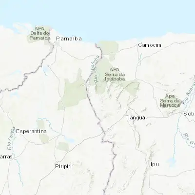 Map showing location of Juá dos Vieiras (-3.533330, -41.300000)