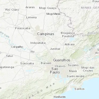 Map showing location of Jundiaí (-23.186390, -46.884170)