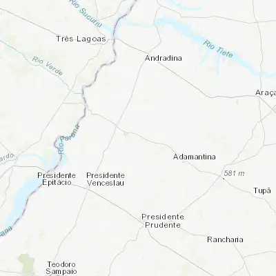 Map showing location of Junqueirópolis (-21.514720, -51.433610)