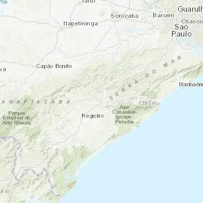 Map showing location of Juquiá (-24.320830, -47.634720)