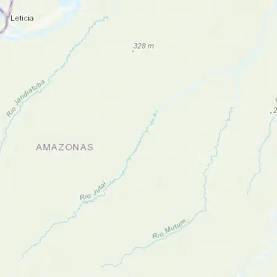 Map showing location of Jutaí (-5.183330, -68.900000)