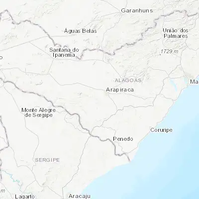 Map showing location of Lagoa da Canoa (-9.829720, -36.737780)