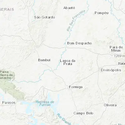 Map showing location of Lagoa da Prata (-20.022500, -45.543610)